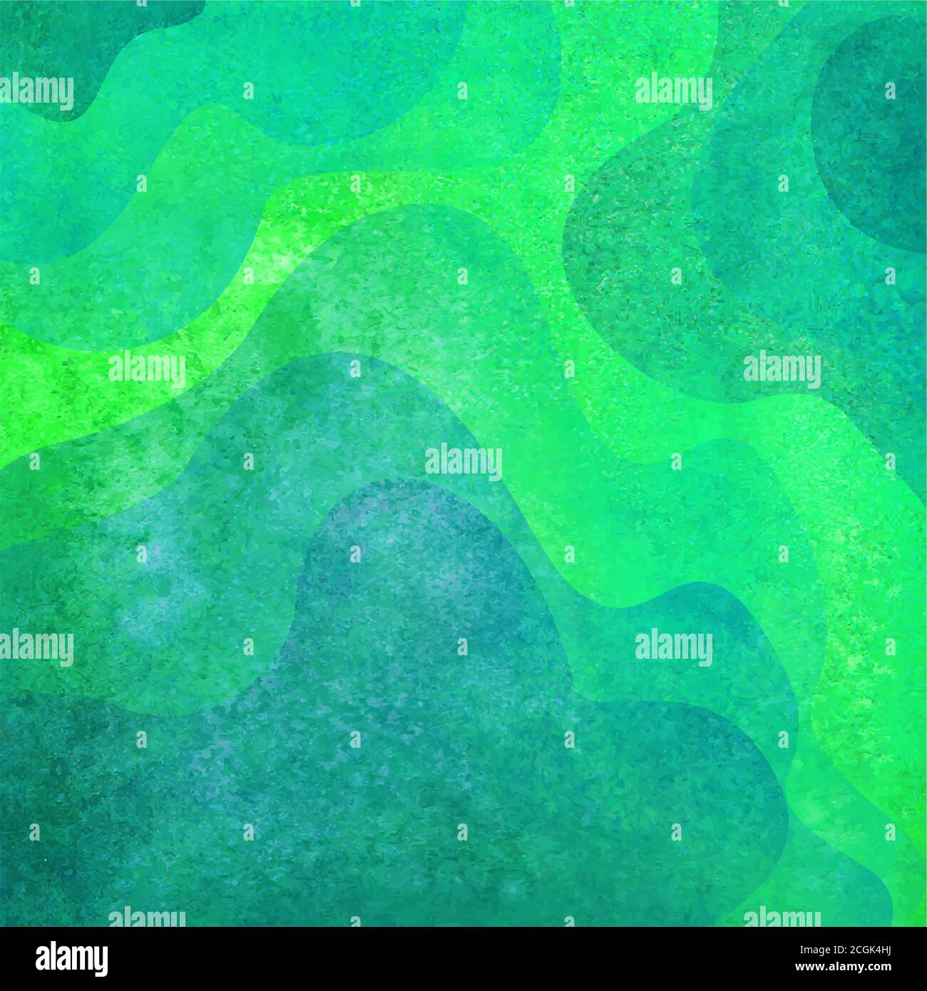 Abstrakt Aquarell kreativen Hintergrund mit bunten hellen grünen farbigen Grunge geometrischen Formen. Aquarell handbemalte Wellen Illustration. Banne Stock Vektor