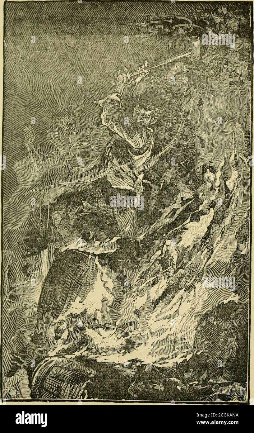 . Die Inselkönigin : oder, entthront durch Feuer und Wasser : eine Geschichte der südlichen Hemisphäre . ld Jubel, aber hoch über diesen klingelte der Siegesruf des Schmieds, als er auf die Zerstörung seines Feindes blickte. Zu dieser Zeit waren alle Menschen in der Siedlung herausgekommen, und schauten in Aufregung, Alarm, oder Horror, je nach Temperament. Unter ihnen war natürlich die Witwe Lynch, die schnell vernahm, dass die Ereignisse eine positive Wendung nahmen. Kühn zur Seite des schmiedes springend, und in ihrem wilden Gezwirre aus Haar und Kleidung, als ob sie eine nicht untaugliche Gefährtin sei, weinte sie – nicht schonen Stockfoto . Die Inselkönigin : oder, entthront durch Feuer und Wasser : eine Geschichte der südlichen Hemisphäre . ld Jubel, aber hoch über diesen klingelte der Siegesruf des Schmieds, als er auf die Zerstörung seines Feindes blickte. Zu dieser Zeit waren alle Menschen in der Siedlung herausgekommen, und schauten in Aufregung, Alarm, oder Horror, je nach Temperament. Unter ihnen war natürlich die Witwe Lynch, die schnell vernahm, dass die Ereignisse eine positive Wendung nahmen. Kühn zur Seite des schmiedes springend, und in ihrem wilden Gezwirre aus Haar und Kleidung, als ob sie eine nicht untaugliche Gefährtin sei, weinte sie – nicht schonen Stockfoto