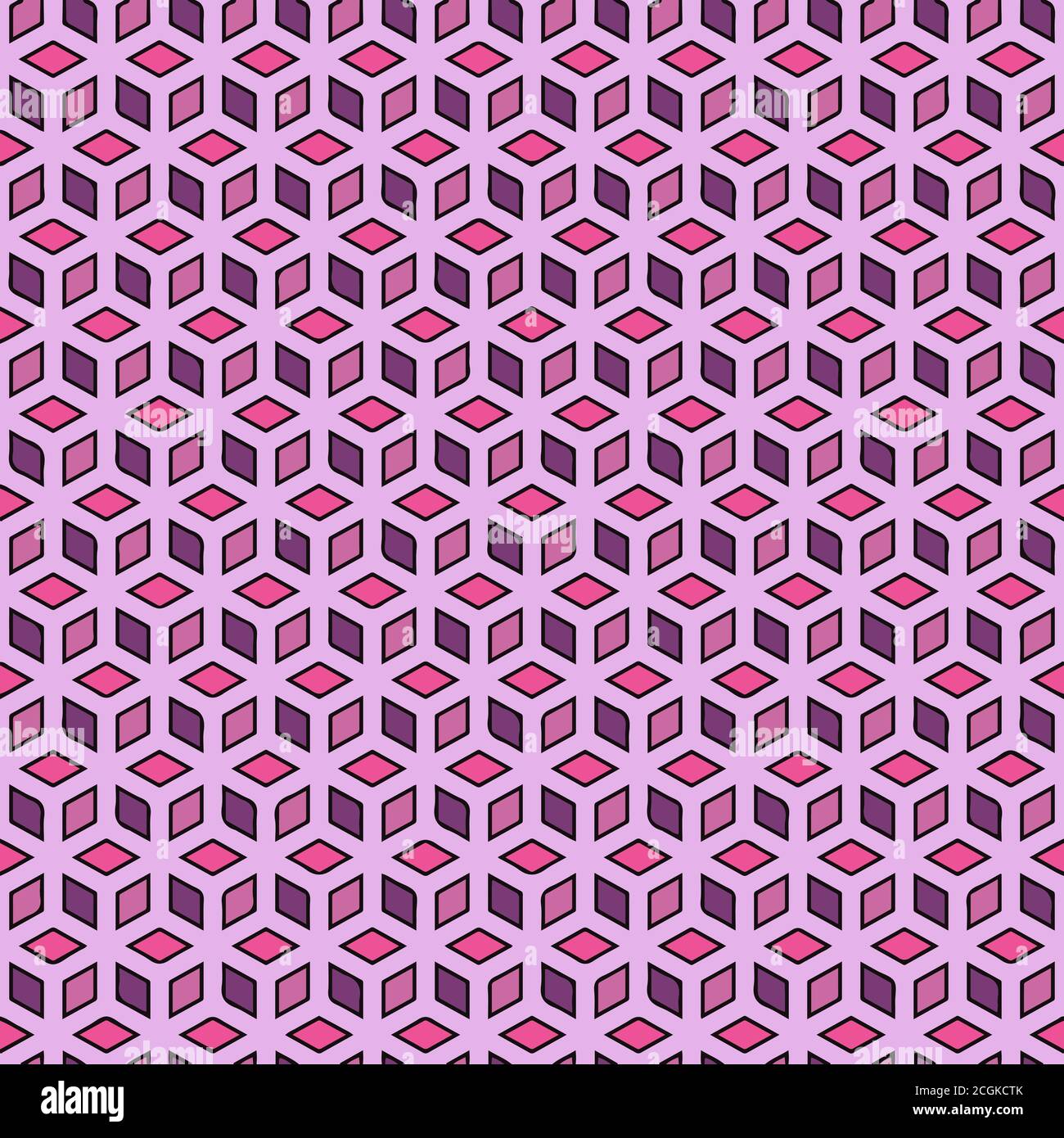 Isometrische Cubes Nahtloses Vektor-Muster - wiederholende Ornament für Textil, Umhüllungspapier, Mode etc. Stock Vektor