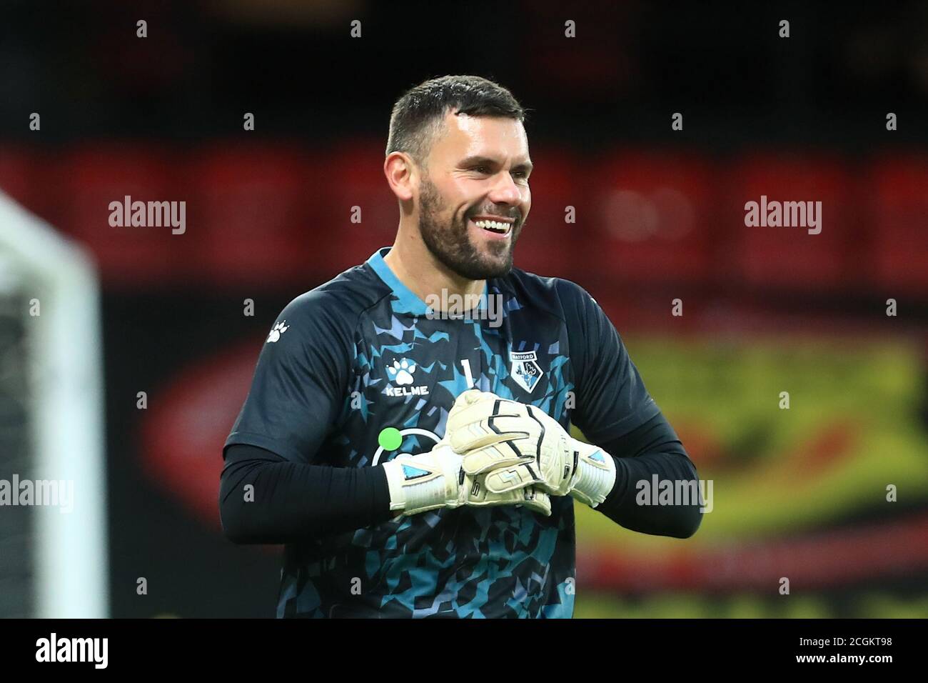 WATFORD, ENGLAND. 11. SEPTEMBER Ben Foster von Watford während der Sky Bet Championship Spiel zwischen Watford und Middlesbrough in Vicarage Road, Watford. (Kredit: Leila Coker, MI News) Kredit: MI Nachrichten & Sport /Alamy Live Nachrichten Stockfoto