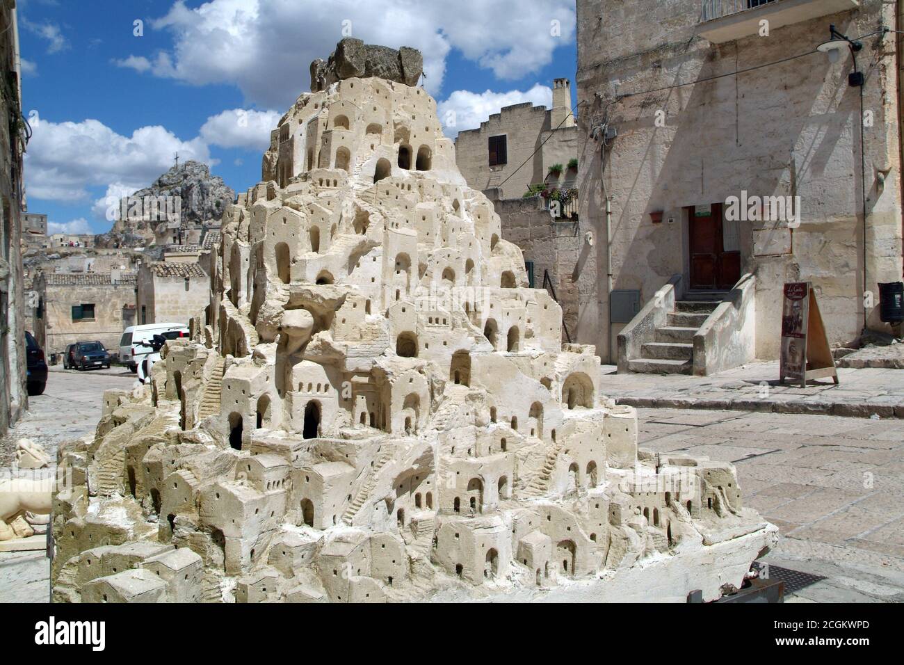 Matera, Basilikata/Italien -08/17/2014 - Die Sassi und der Park der Felsenkirchen von Matera, UNESCO World Heritage Centre. Stockfoto