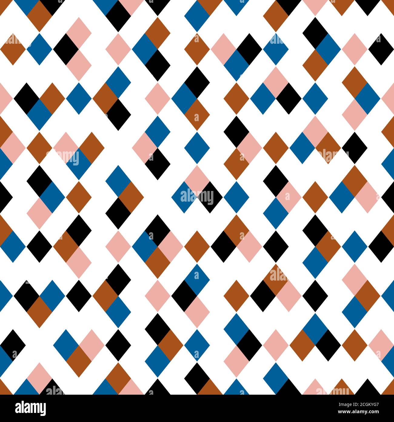 Abstraktes geometrisches Muster mit Rauten. Nahtloser Vektorhintergrund. Perfekt für Bekleidung, Stoff, Textil, Dekoration, Geschenkpapier Stock Vektor