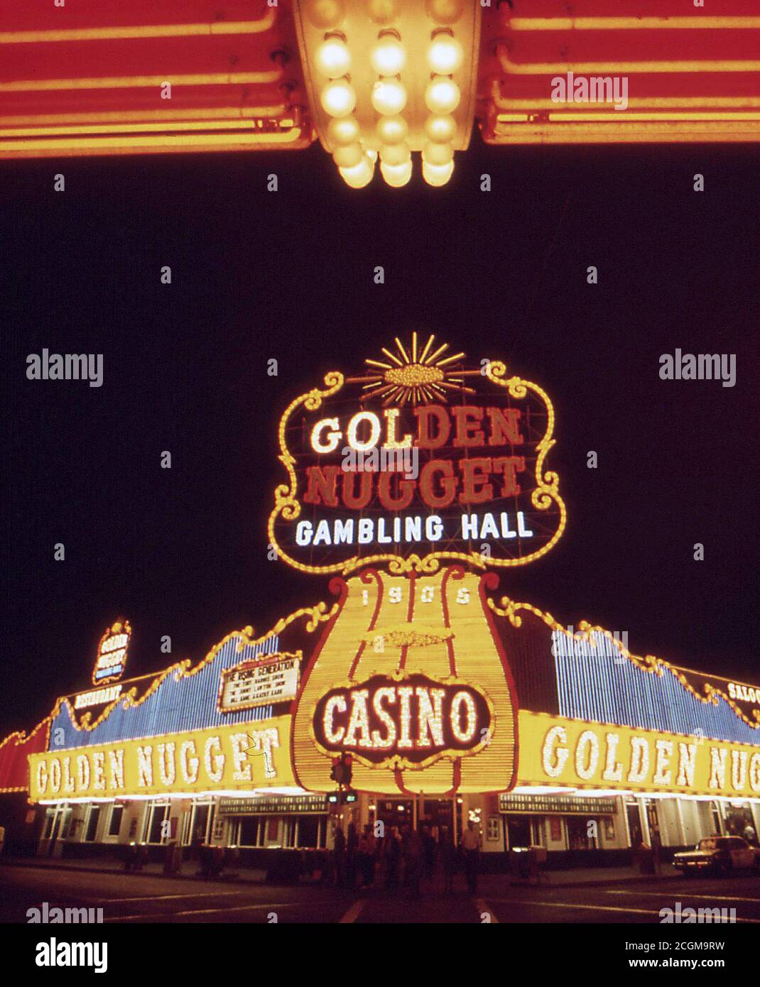 Nachtlichter in Las Vegas Nevada im Mai 1972 Stockfoto