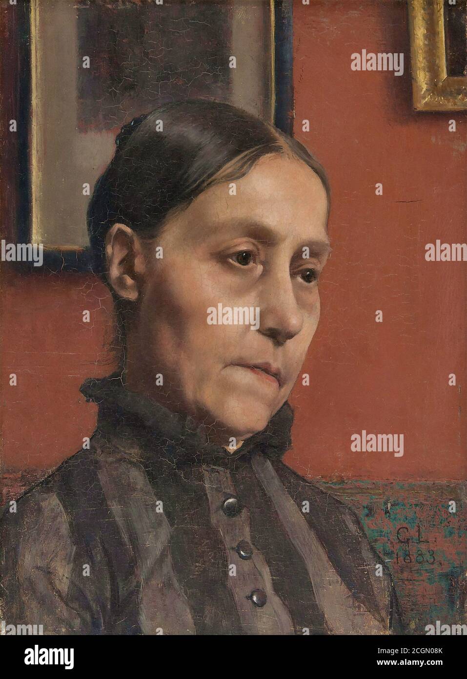 Lemmen Georges - Portret Van De Tante Van De Artiest - Belgische Schule - 19. Jahrhundert Stockfoto