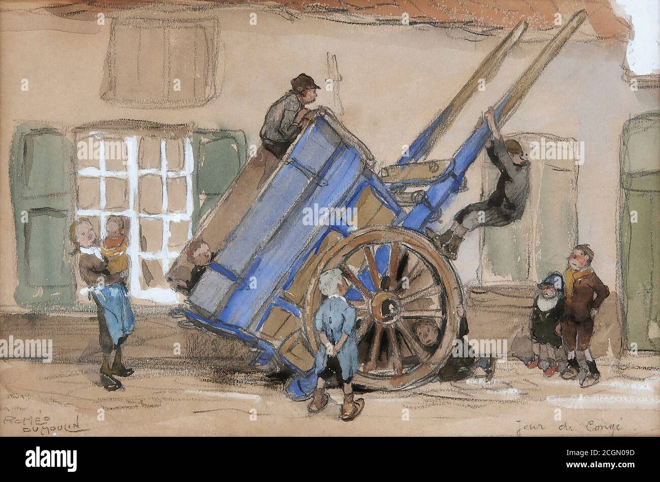 Dumoulin Roméo - Verlofdag - Belgische Schule - 19. Jahrhundert Stockfoto