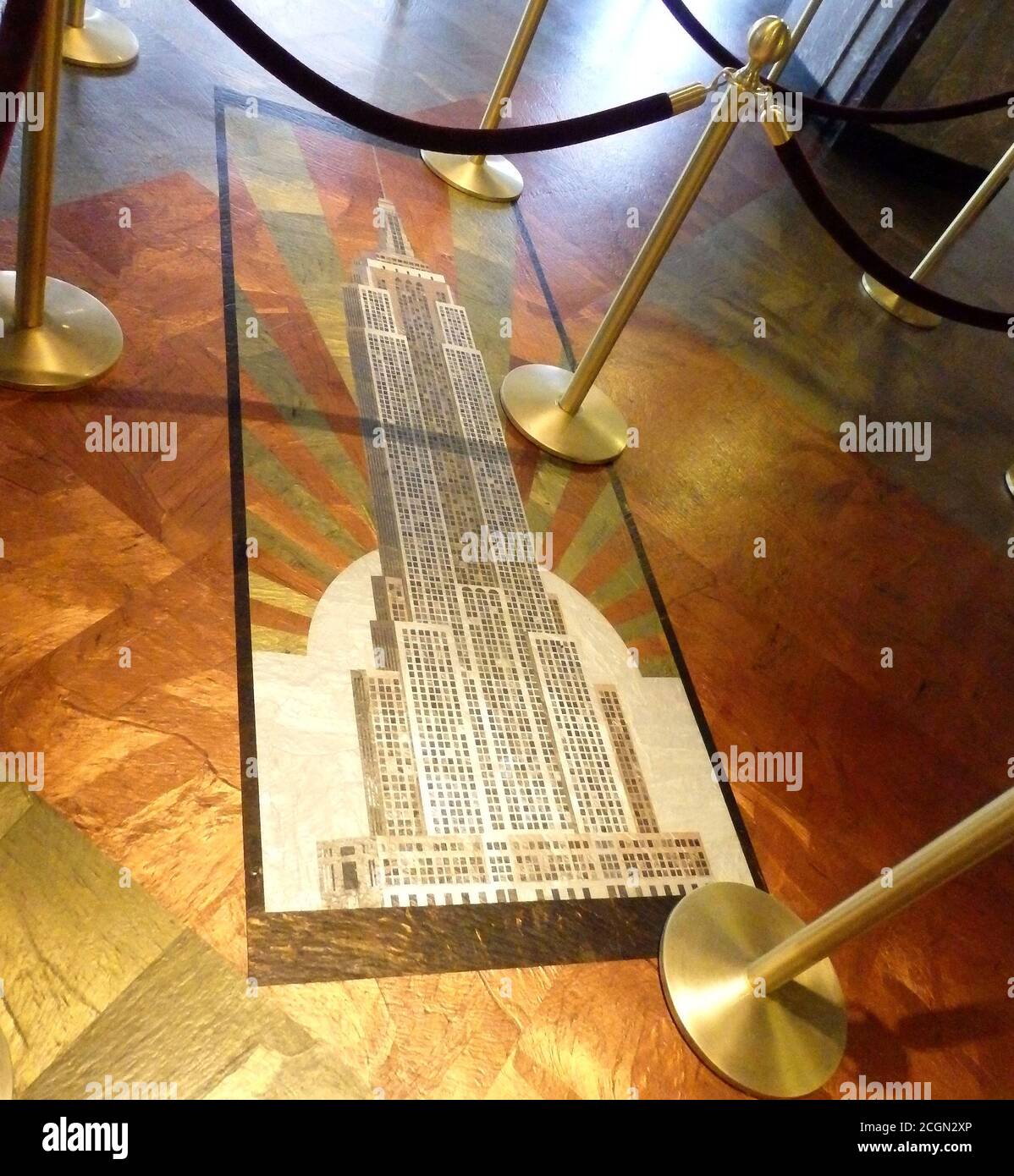 Die Bodenkunst des Empire State Building, im Empire State Building, New York City, USA Stockfoto