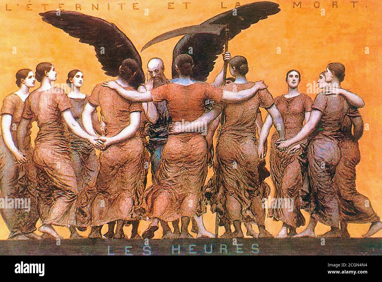 Mellery Xavier - die Stunden oder Ewigkeit und Tod - Belgische Schule - 19. Jahrhundert Stockfoto