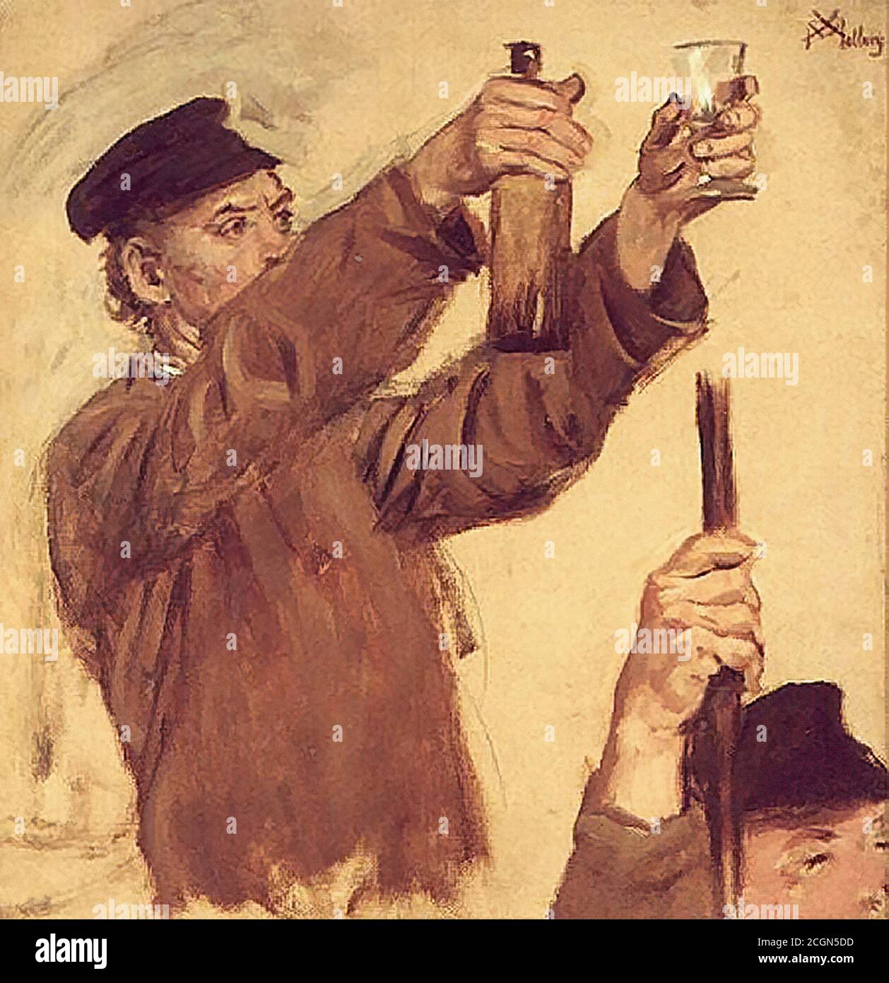 Mellery Xavier - Afschaffing Der Controlles - Belgische Schule - 19. Jahrhundert Stockfoto