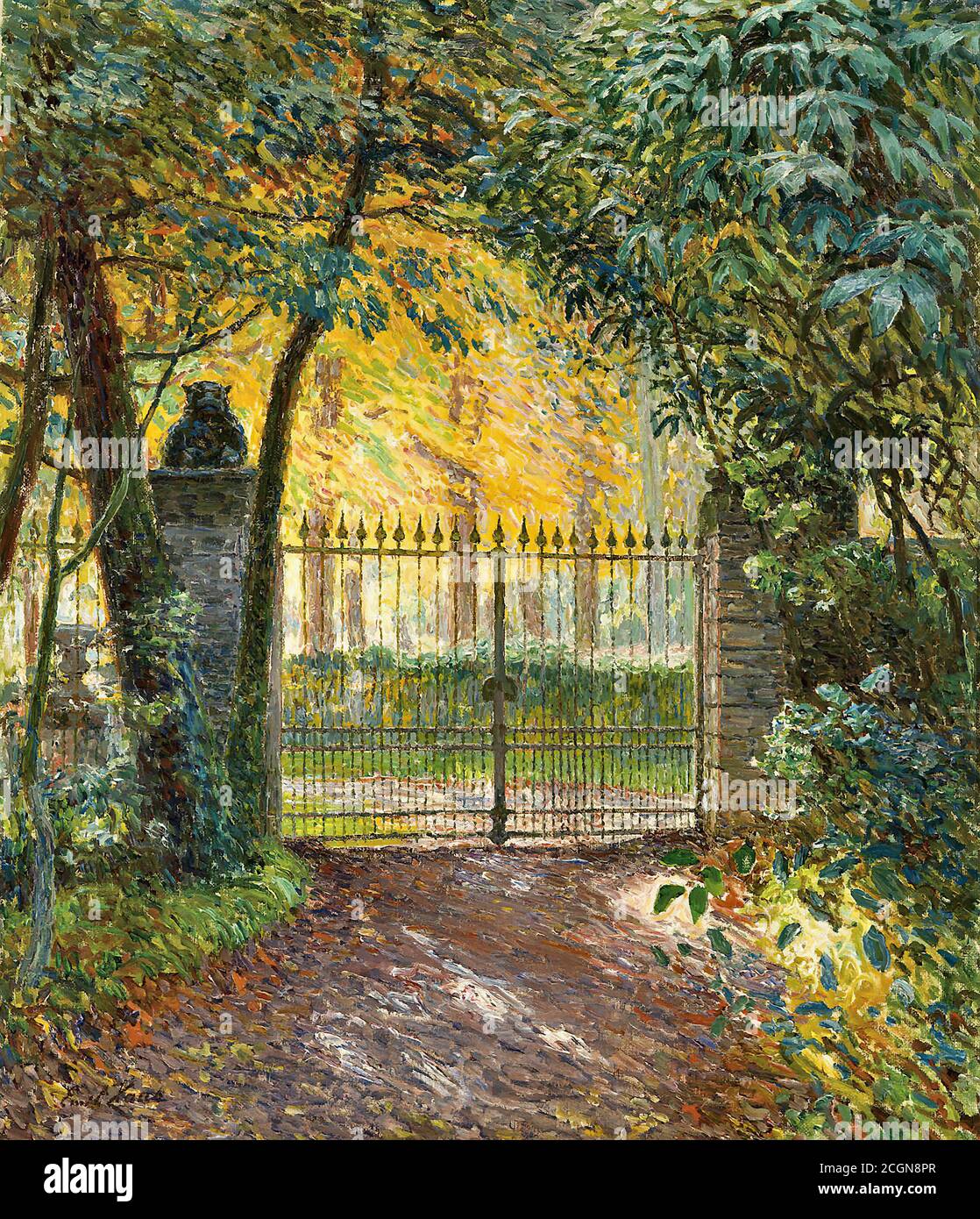 Claus Emile - Het Hek Van Villa 'zonneschijn' - Belgier Schule - 19. Jahrhundert Stockfoto