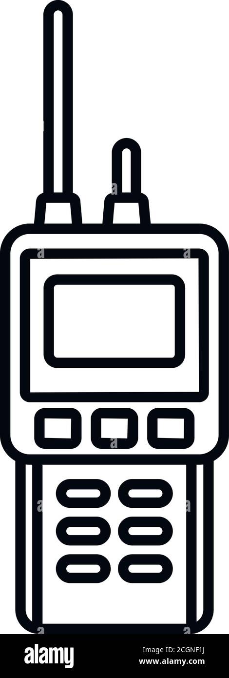 Walkie Talkie militärische Ikone. Umriss Walkie Talkie militärischen Vektor-Symbol für Web-Design isoliert auf weißem Hintergrund Stock Vektor