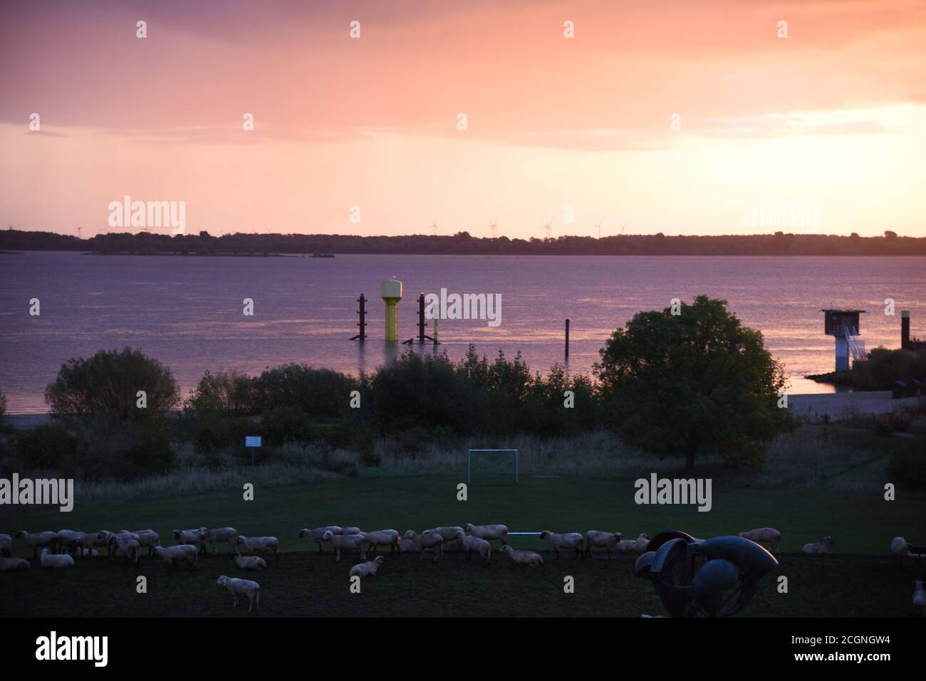 Schöne Wetteratmosphäre in Krautsand Stockfoto