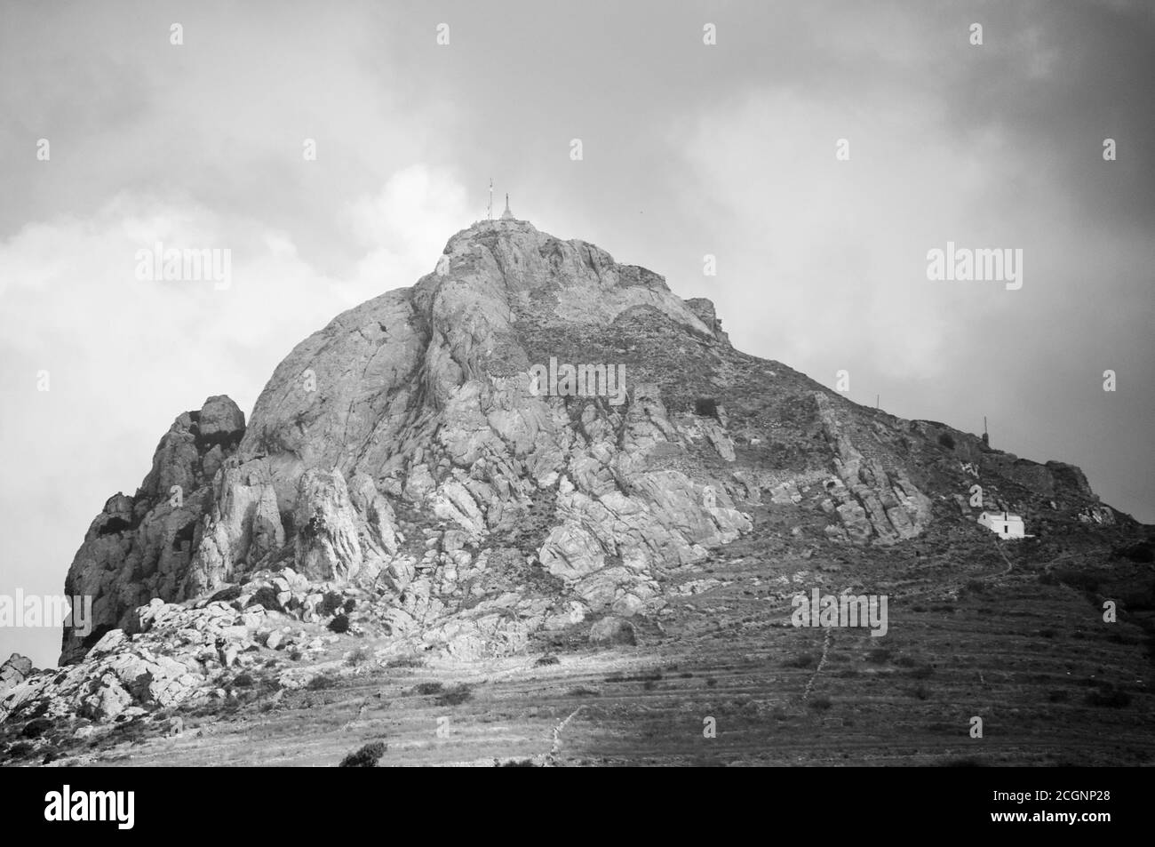 Fotos von der griechischen Insel Tinos in der südlichen Ägäis bei der Insel Mykonos. Diese Fotos bestehen meist aus Häusern, Meeresnahrung, Schiffen und Archäologie Stockfoto