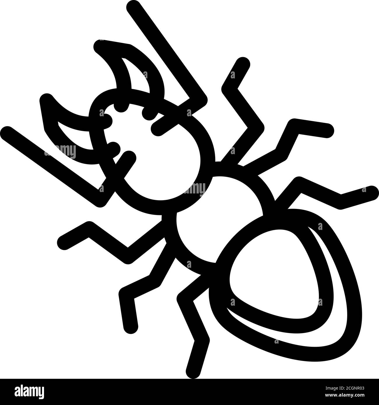 ANT Grass Symbol, Umriss Stil Stock Vektor