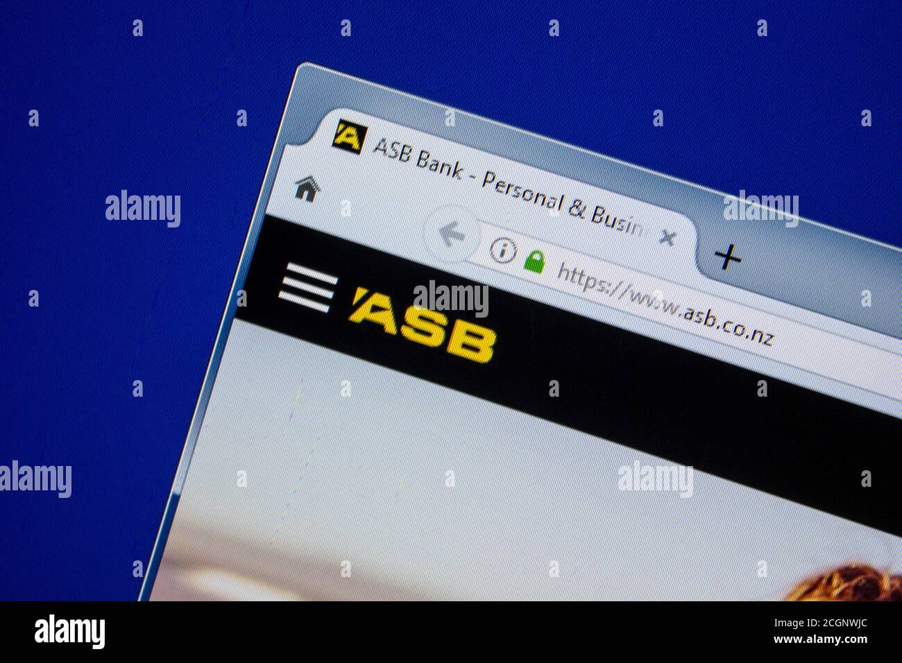 Rjasan, Russland - 11. Juli 2018: ASB.Co.nz Website auf dem Display von PC Stockfoto