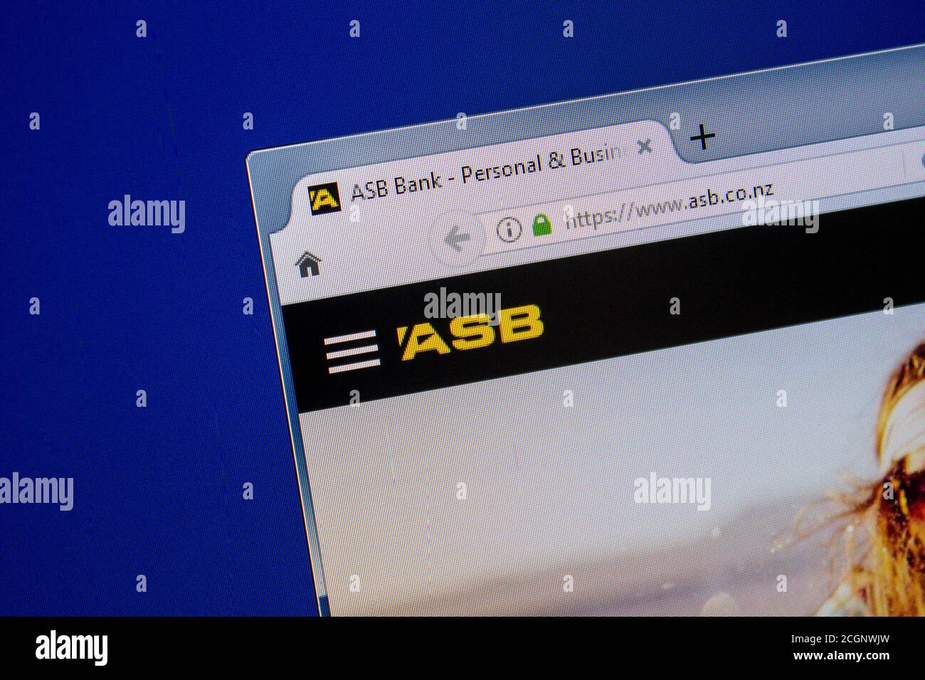 Rjasan, Russland - 11. Juli 2018: ASB.Co.nz Website auf dem Display von PC Stockfoto