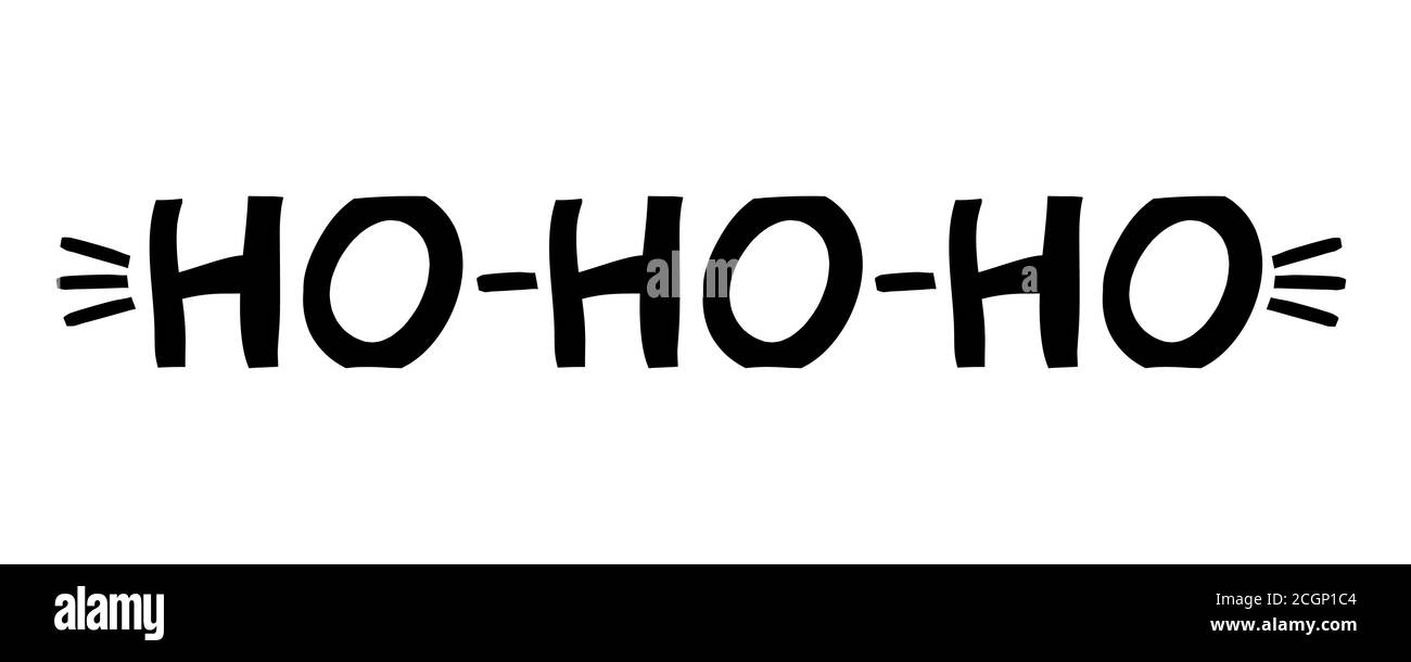 Schwarzer ho ho ho ho Schriftzug. Santa Claus Tinte handgezeichnete Phrase. Isoliert auf weißem Hintergrund. Vektorgrafik. Stock Vektor