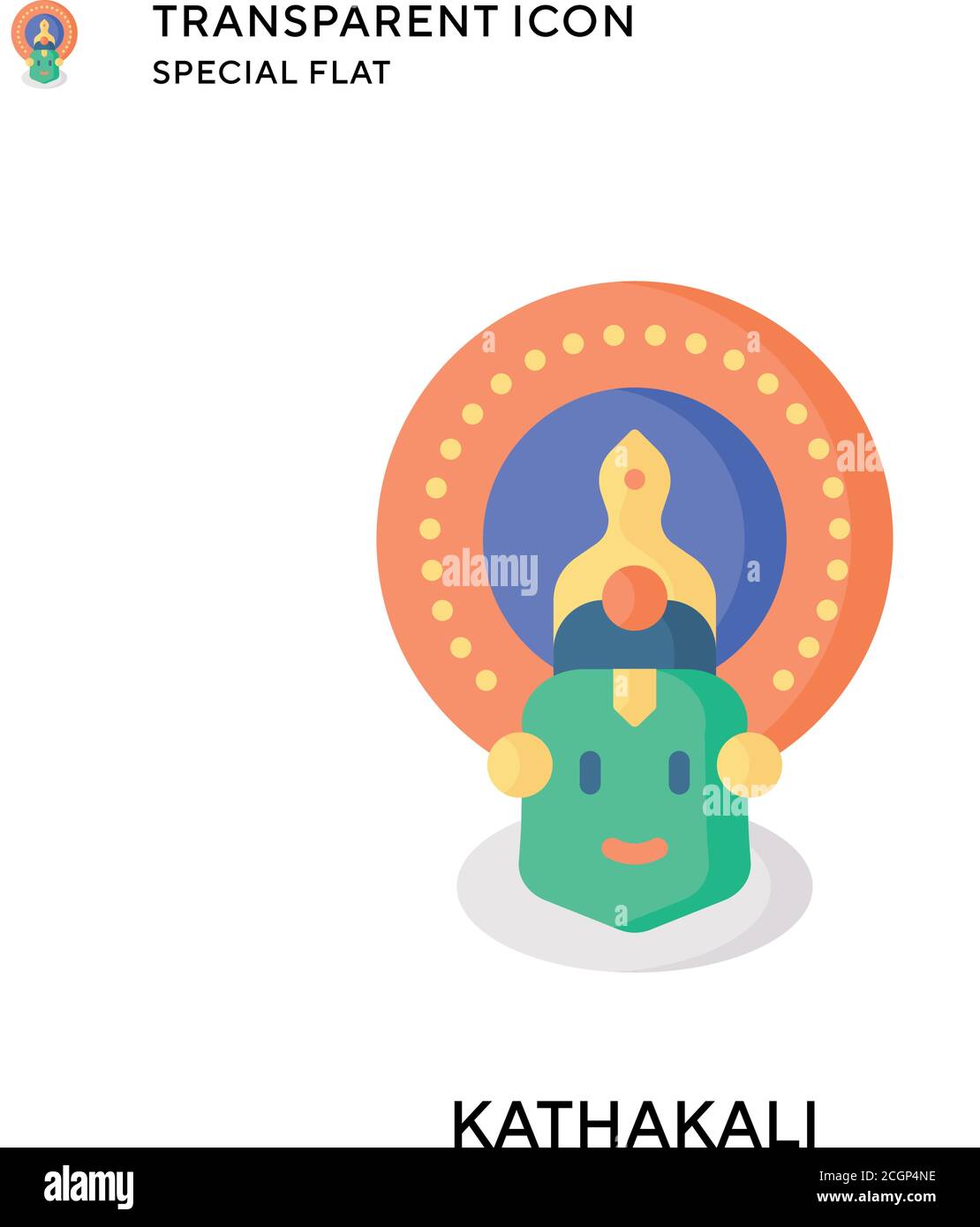 Kathakali Vektor-Symbol. Flache Illustration. Vektor EPS 10. Stock Vektor