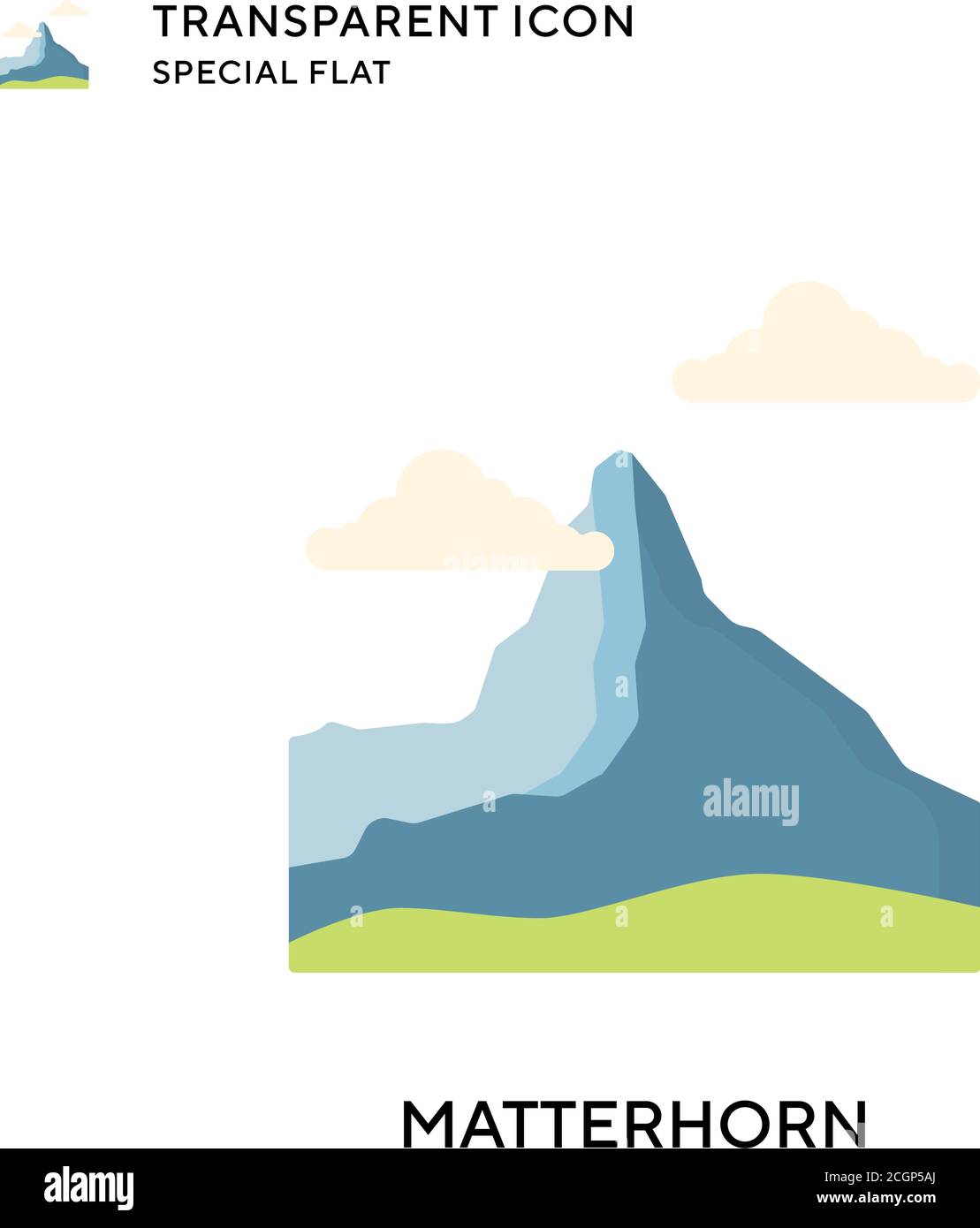 Matterhorn Vektorsymbol. Flache Illustration. Vektor EPS 10. Stock Vektor