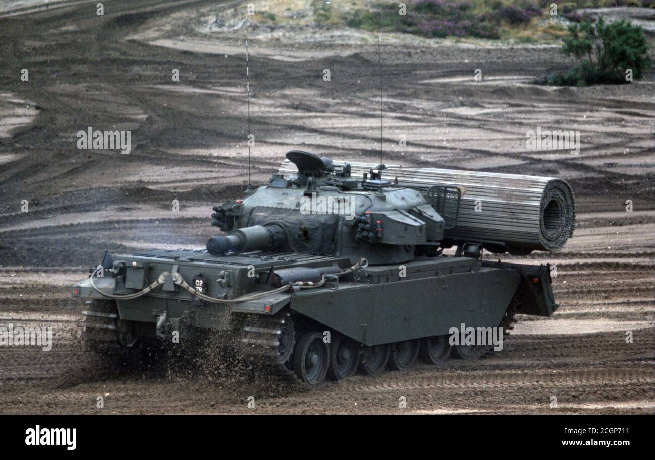 BRITISH ARMY Panzerfahrzeug Royal Engineers AVRE Centurion Fascine Stockfoto