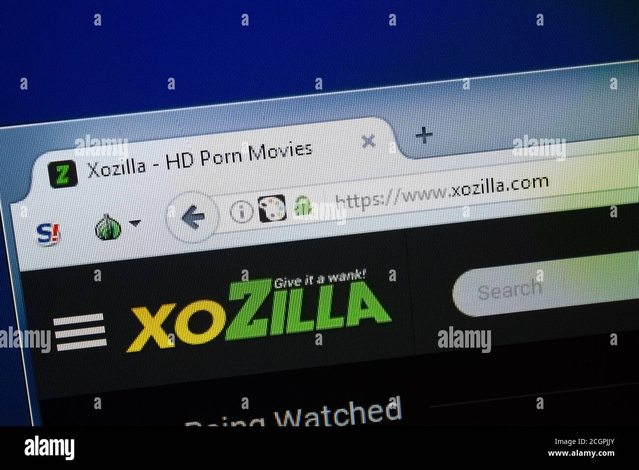 Rjasan, Russland - 26. August 2018: Homepage von Xo Zilla Website auf dem Display von PC, URL - XoZilla.com. Stockfoto