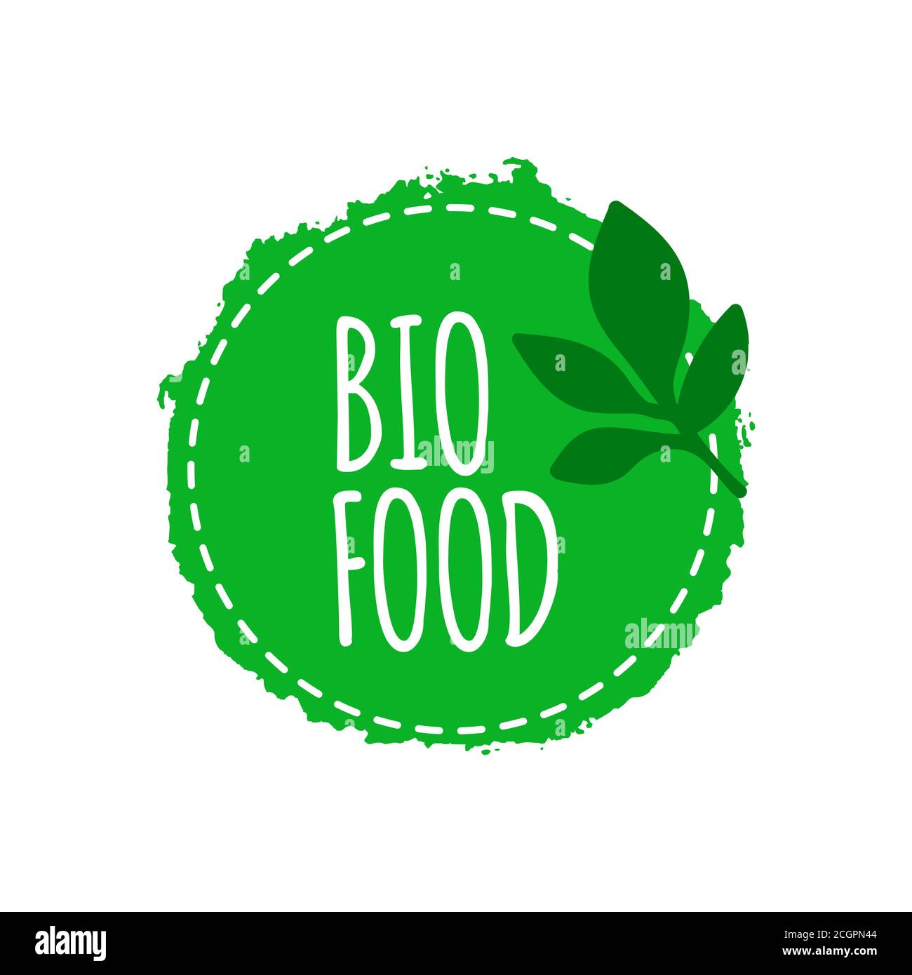 Veganes Logo. Bio-Lebensmittelabzeichen. Veganes, gesundes Lebensmittelkonzept. Vektorgrafik Stock Vektor