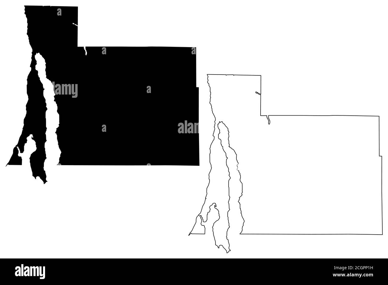 Antrim County, Michigan (U.S.-County, Vereinigte Staaten von Amerika, USA, U.S., US) Karte Vektor Illustration, scribble Skizze Antrim Karte Stock Vektor