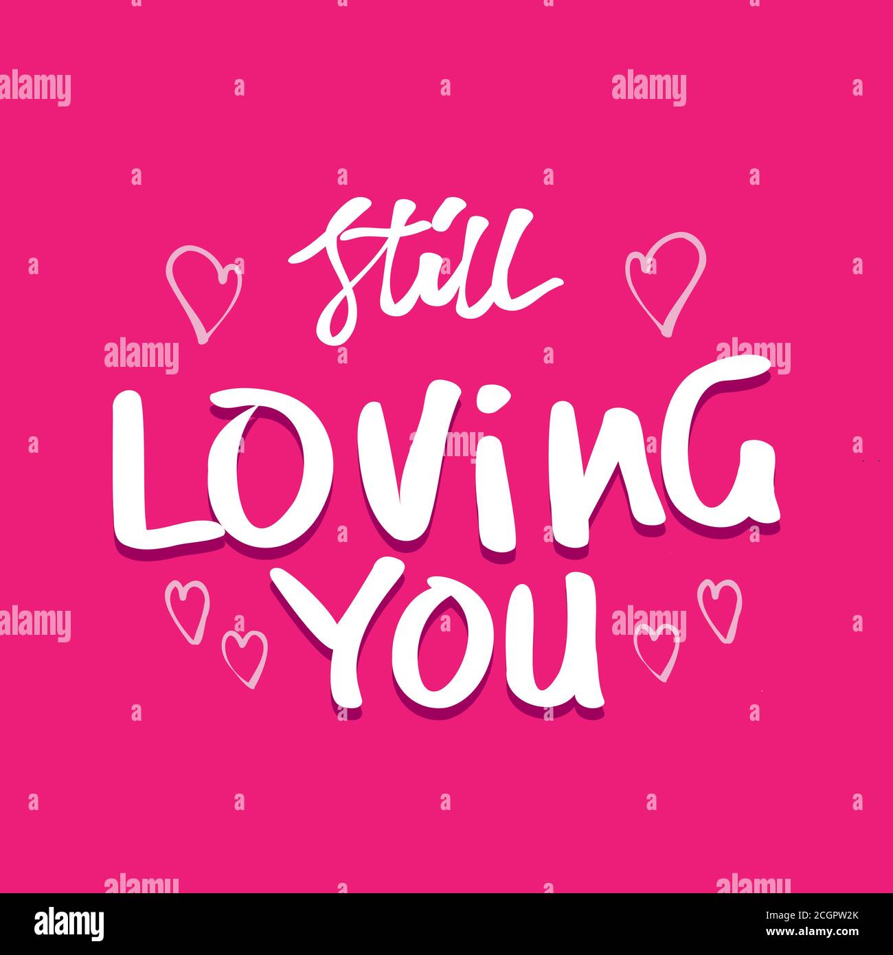 Ich liebe dich immer noch. Zitat über romantische Liebe in Doodle Art