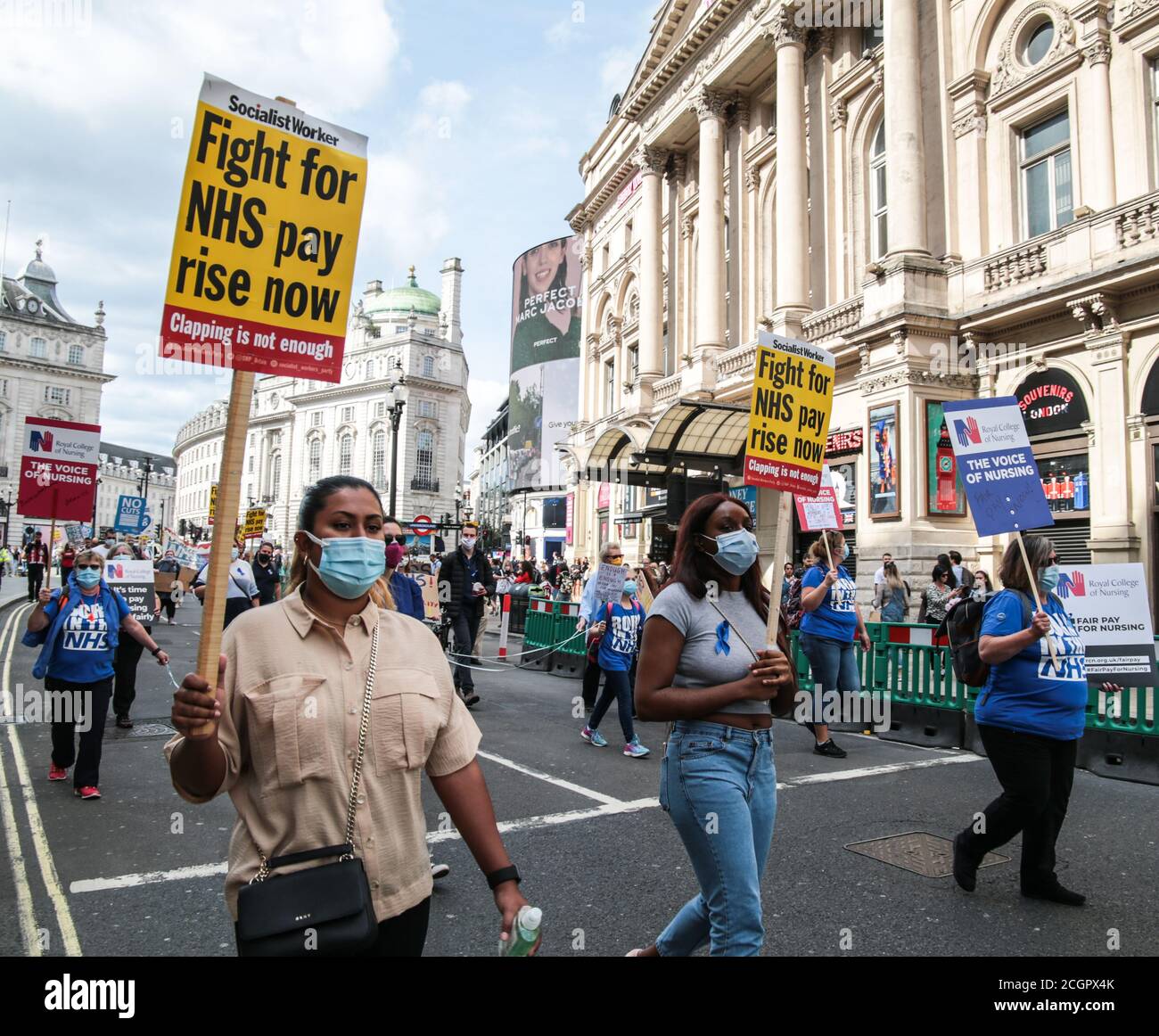 london UK 12 September 2020 NHS Arbeiter nahmen an der Straßen von London, um eine Lohnerhöhung zu fordern.Paul Quezada-Neiman/Alamy Live Nachrichten Stockfoto