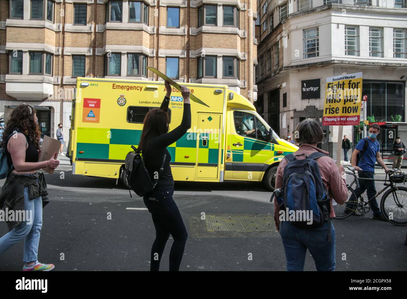 london UK 12 September 2020 NHS Arbeiter nahmen an der Straßen von London, um eine Lohnerhöhung zu fordern.Paul Quezada-Neiman/Alamy Live Nachrichten Stockfoto