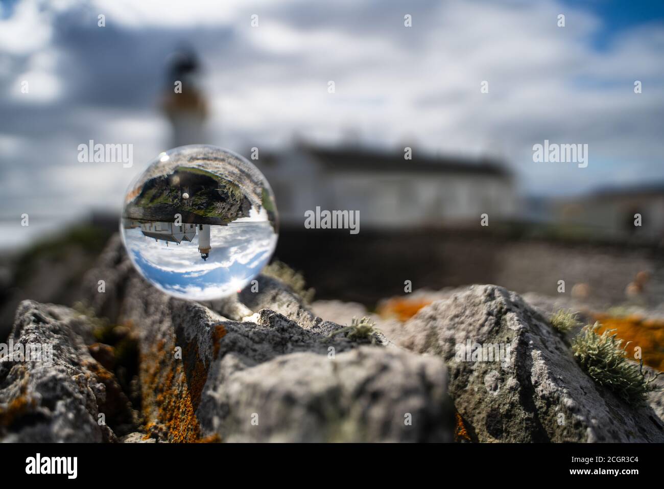 Bressay Lighthouse Gebrochen. Stockfoto