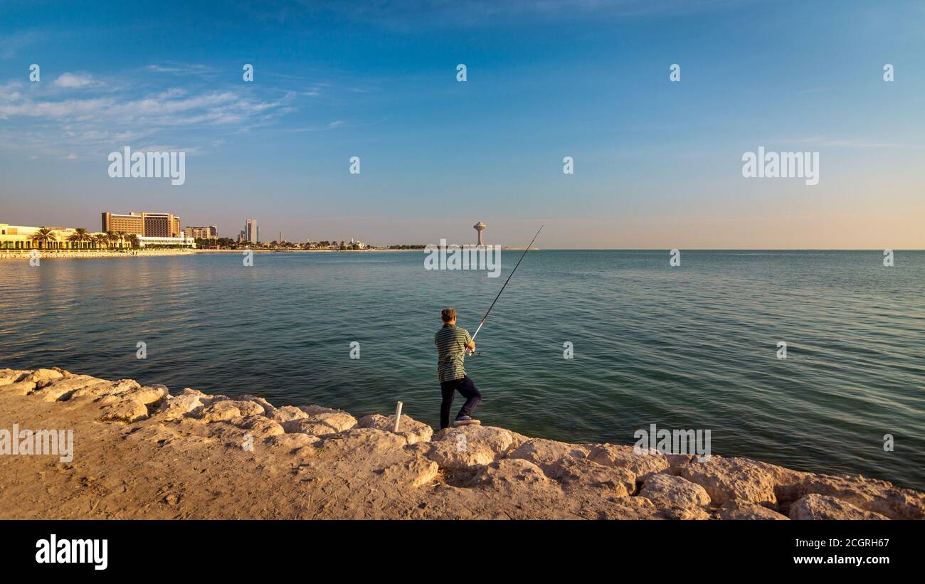 Wundervolle Morgenansicht in Al khobar Corniche - Al-Khobar, Saudi Arabien. Stockfoto