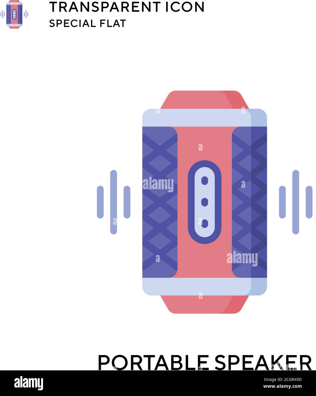 Vektorsymbol für tragbare Lautsprecher. Flache Illustration. Vektor EPS 10. Stock Vektor