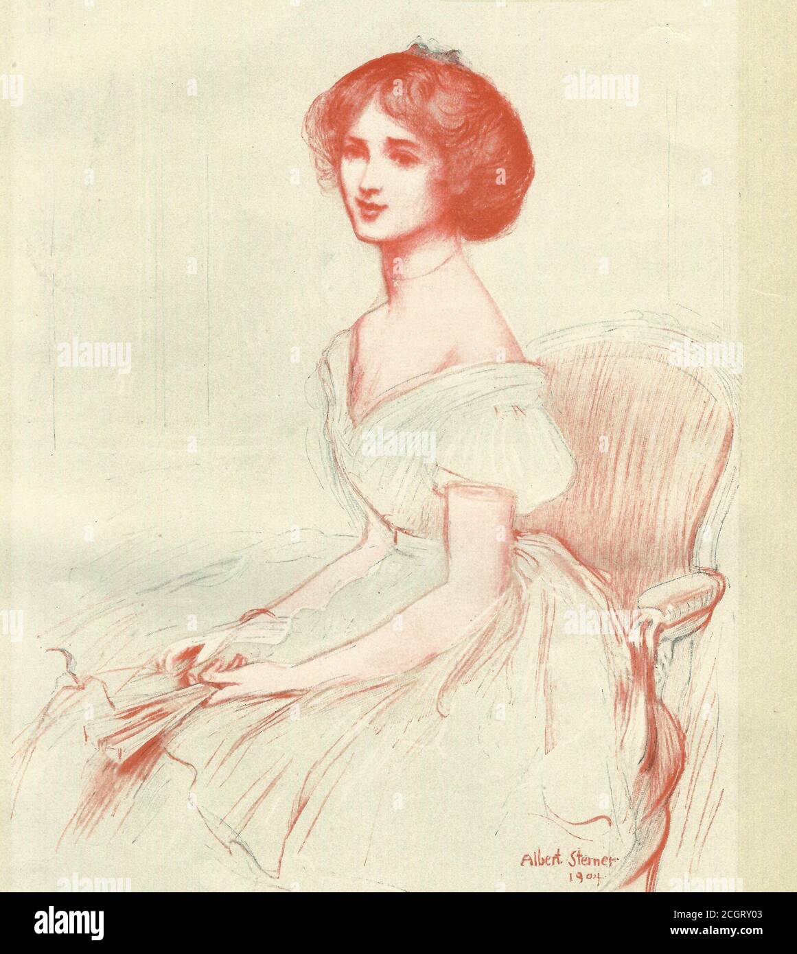 Porträt von Lady Kitty Bristol, einer fiktiven Figur - Albert Sterner, um 1904 Stockfoto