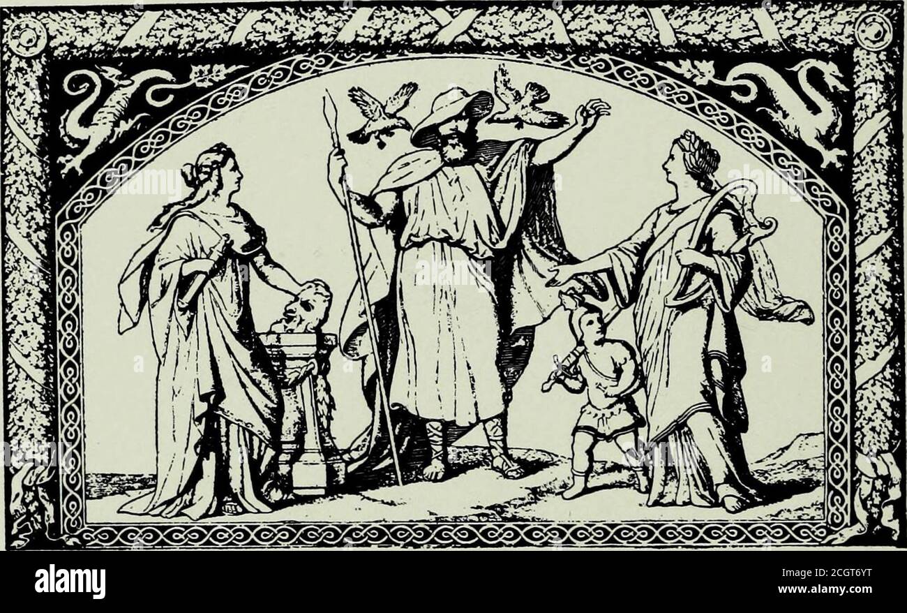 . Richard Wagner: Sein Leben und seine Werke. DARSTELLUNG DES NIBELUNGENRING, BAYREUTH, 1876. Trauerzug von Siegfried; dritter Akt der Gotterdammerung. Nach einer Zeichnung von M. Knut Ekwall. ;OS RICHARD WAGNER Da es kein festes Programm für den Abend gab ; aber welche Stille und welche Aufmerksamkeit auf die Versammlung fiel, da Liszt nun am Klavier an der Reihe war ! Eine ganze Stunde lang hielt er das Volk in Bann, während er einige seiner unveröffentlichten Werke und einige improvisierte Walzer spielte; nomore Musik war möglich, nachdem er fertig war. Er war der Löwe des Abends und der französische piani Stockfoto