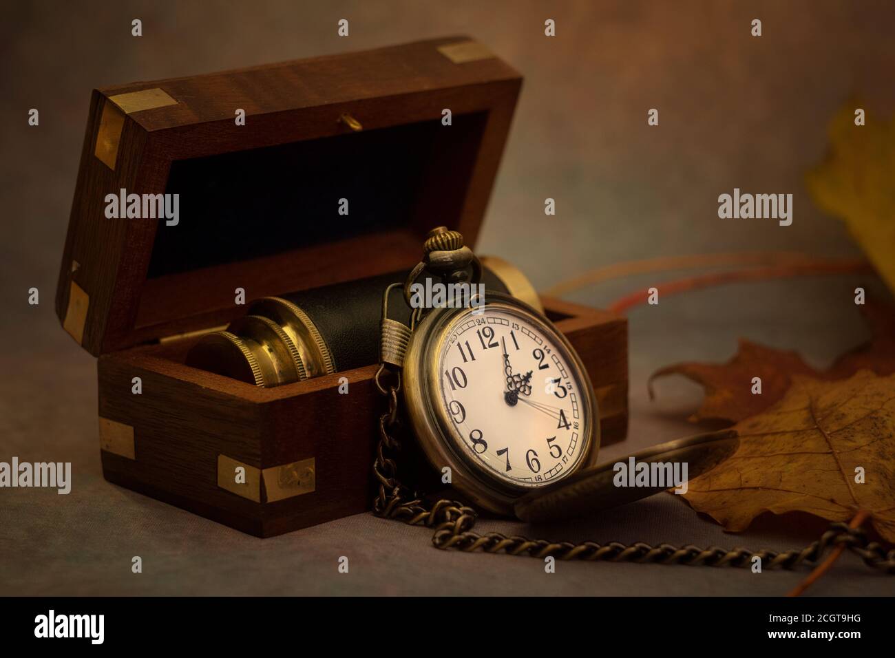 Stillleben Der Taschenuhr Stockfoto