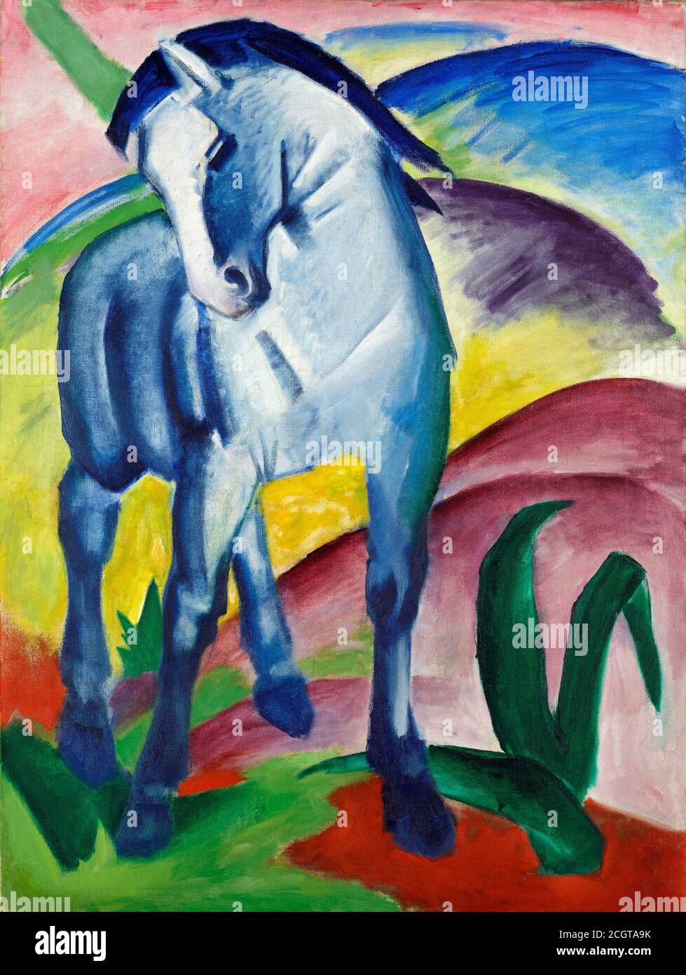 Franz Marc. Gemälde mit dem Titel Blaues Pferd I (Blaues Pferd I), Öl auf Leinwand, 1911. Franz Moritz Wilhelm Marc (1880-1916) war eine führende Figur in der deutschen expressionistischen Bewegung Stockfoto