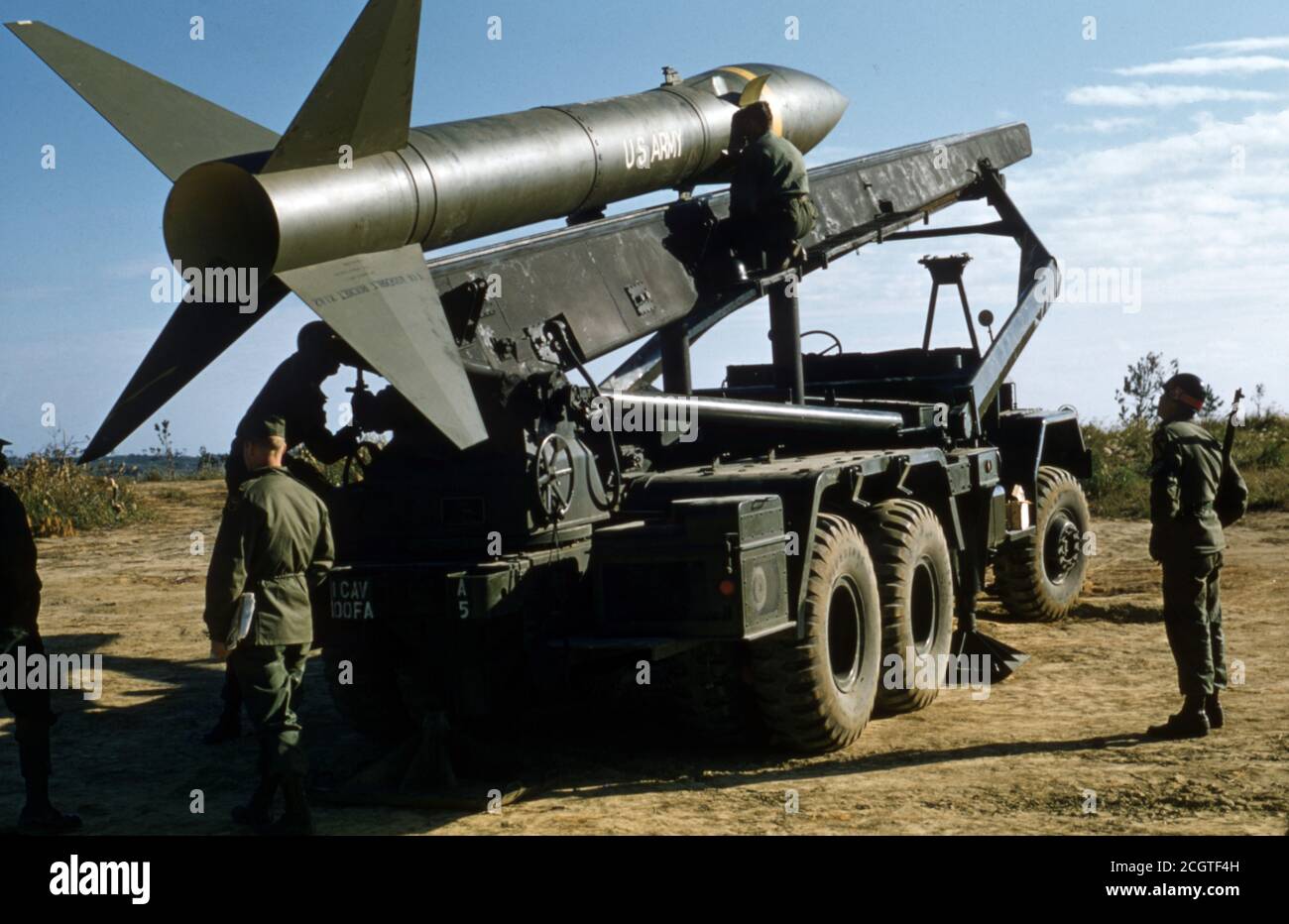 US ARMY / United States Army Kurzstreckenrakete / Surface to Surface Missile MGR-1 Honest John Stockfoto