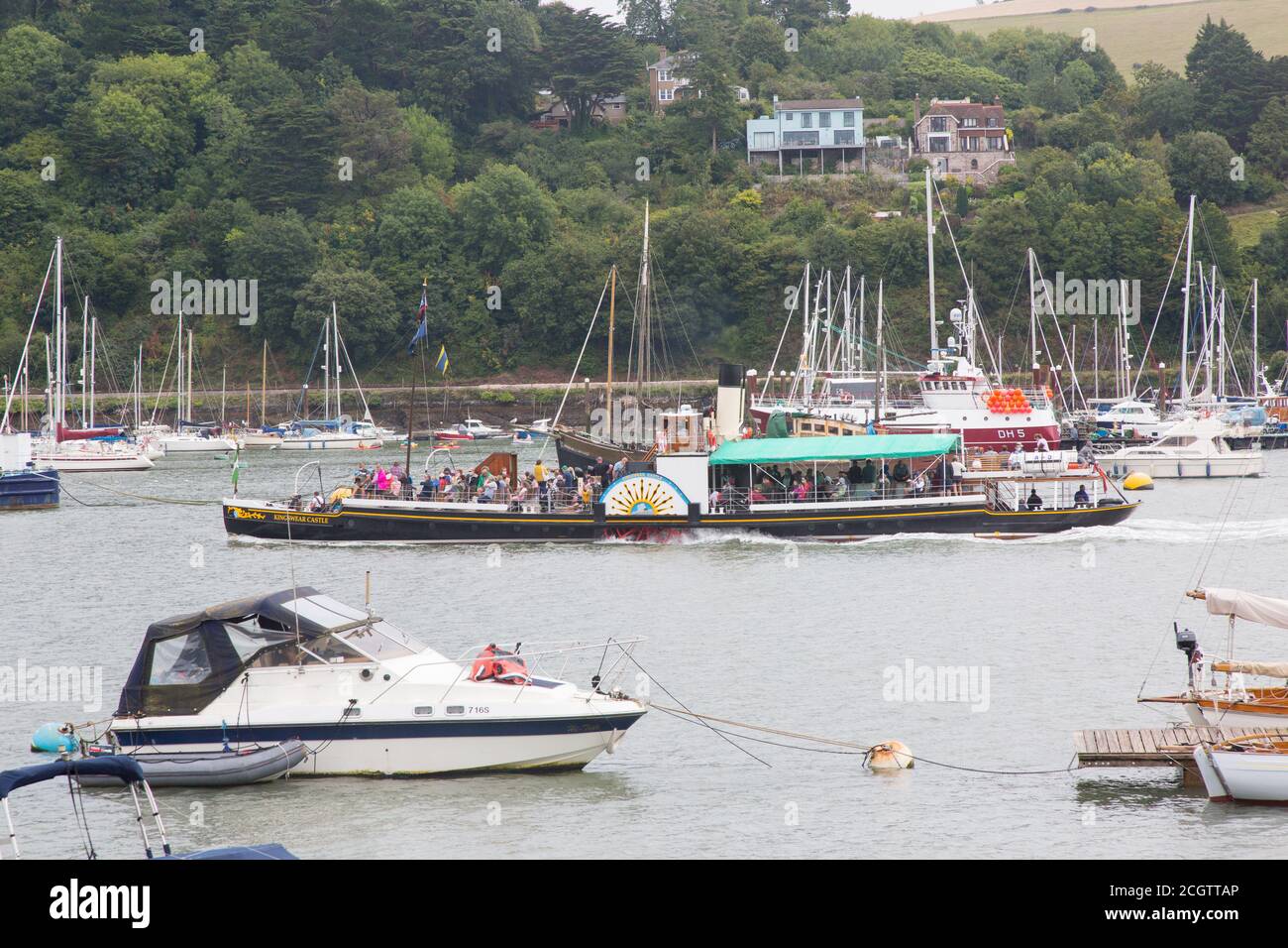 Das Tretboot Steamer 'Kingswear Castle' in Dartmouth, Devon, England, Vereinigtes Königreich. Stockfoto