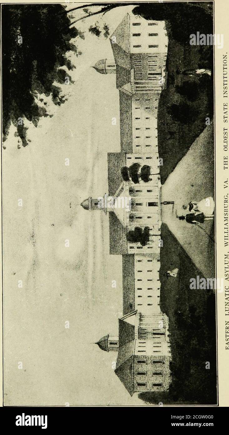 . Die institutionelle Betreuung der Wahnsinnigen in den Vereinigten Staaten und Kanada . THE INSTITUTIONAL CAREOF THE INSANE IN THE UNITED STATES AND CANADA VON HENRY M. HURD, WILLIAM F. DREWRY, RICHARD DEWEY, CHARLES W. PILGRIM, G. ALDER BLUMER UND T. J. W. BURGESS HERAUSGEGEBEN VON HENRY M. HURD, M.D., LL.D. -- emeritierter Professor für Psychiatrie, Johns Hopkins University; ehemaliger medizinischer Superintendent des Pontiac Stale Hospital; Sekretär, das Johns Hopkins Hospital BAND I ILLUSTRIERTE DIE JOHNS HOPKINS PRESS BALTIMORE, MD. 1916 Zfyt Bovb &lt;§attimort (ptese BALTIMORE, MD., U. 8. A. 39002086344158.med.yale.e Stockfoto