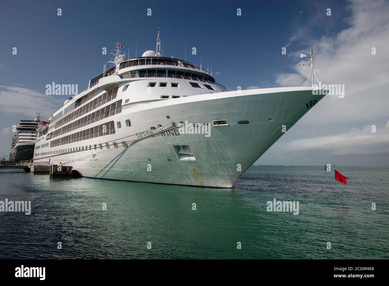 Kreuzfahrtschiff The Silver Wind liegt an einem Pier in Key West, Florida Stockfoto