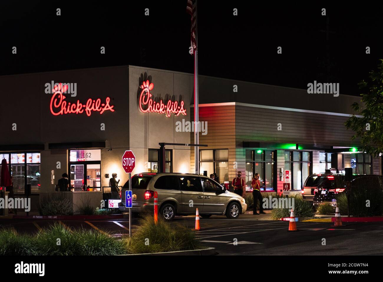 29. August 2020 San Jose / CA / USA - Chick-fil-A Lage im Süden von San Francisco Bay Area; Chick-fil-A ist das größte amerikanische Fast-Food-Restaurant c Stockfoto