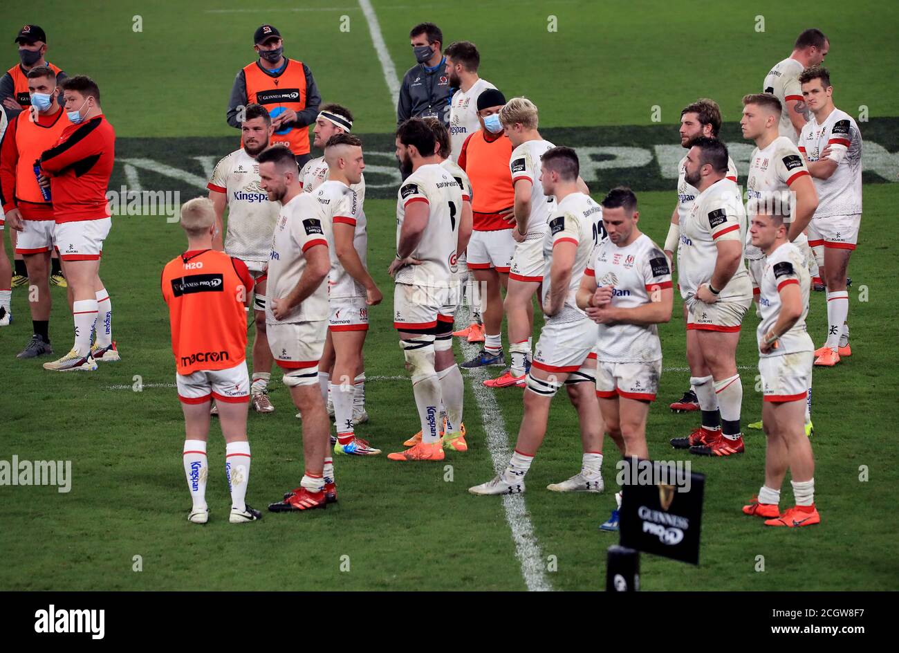 Ulsters Spieler erscheinen nach dem Guinness Pro14 Finale im Aviva Stadium, Dublin niedergeschlagen. Stockfoto