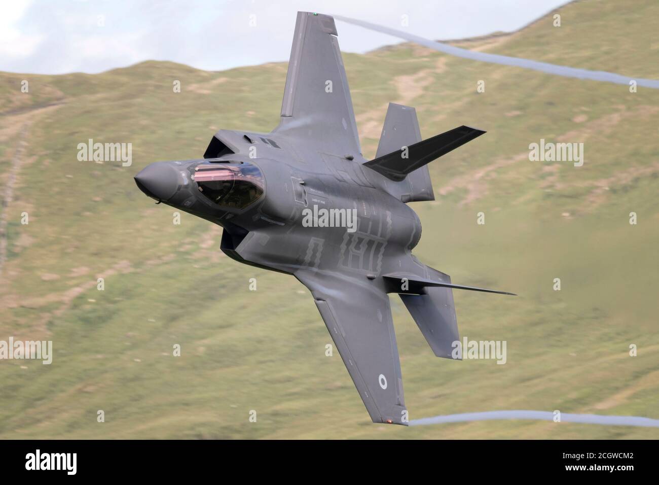 RAF Lockheed Martin F-35 Blitz arbeitet auf niedrigem Niveau in Nordengland Stockfoto