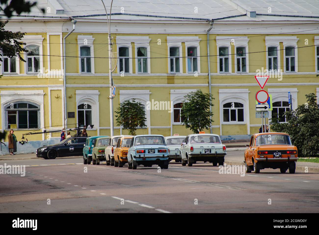 In Russland, die Stadt Wologda. Dreharbeiten zum Spielfilm „One“. September 12, 2020 Stockfoto