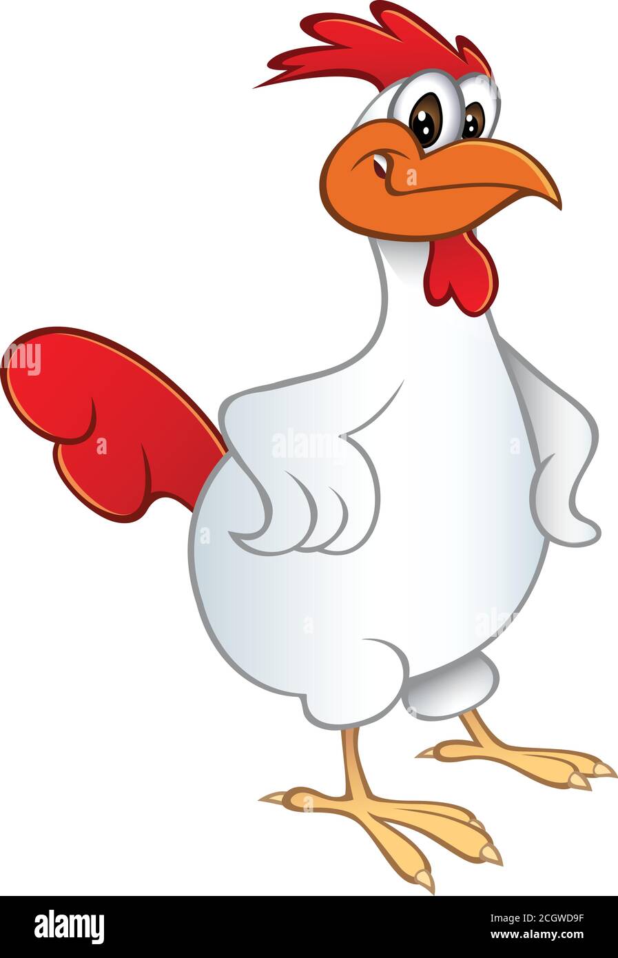 Cartoon-Vektor-Illustration von einem Huhn lächeln Stock Vektor