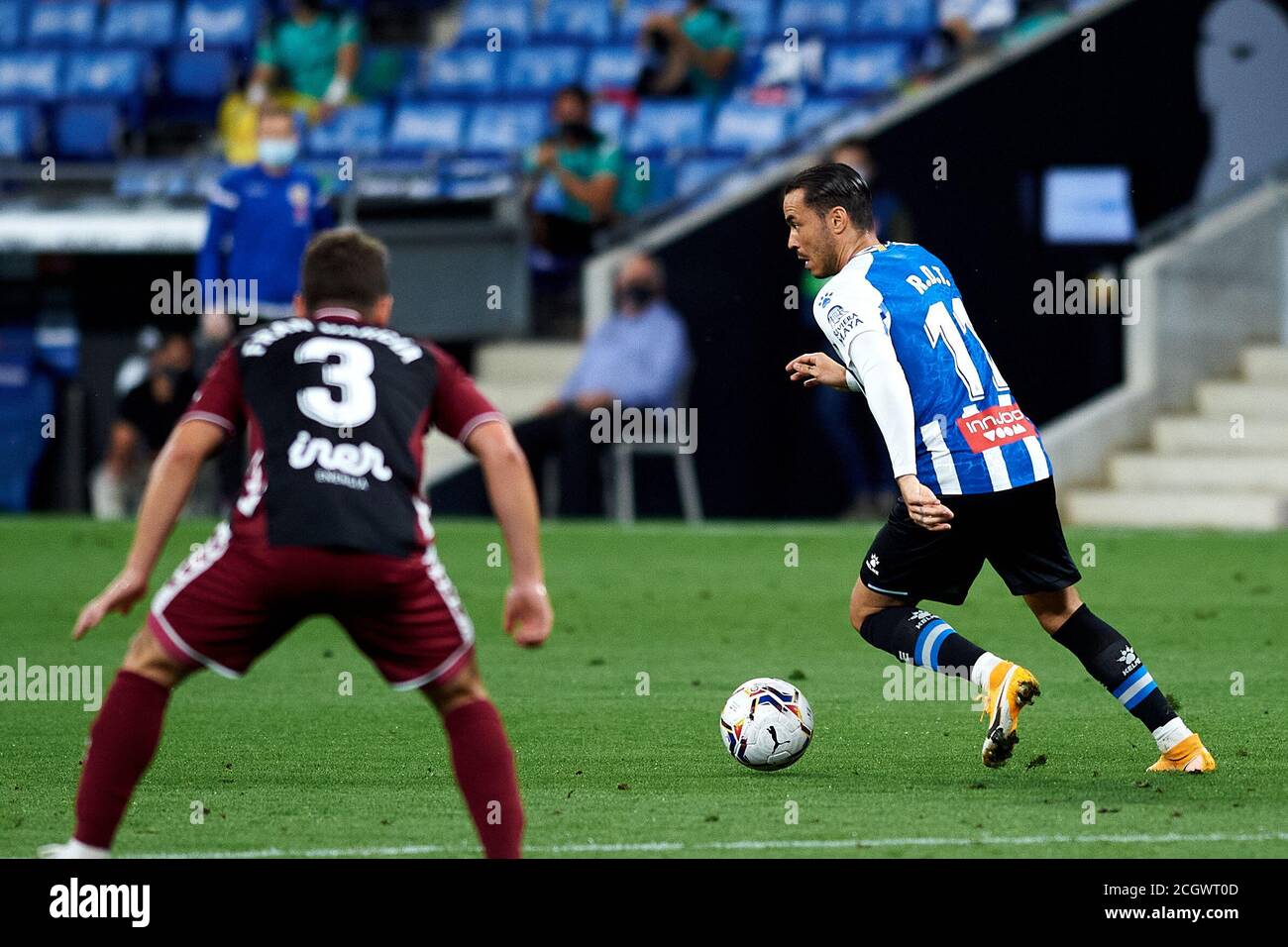 Barcelona, Spanien. September 2020. Raul De Tomas beim Liga SmartBank Spiel zwischen RCD Espanyol und gegen Albacete Balompie im RCD Stadion am 12. September 2020 in Barcelona, Spanien. Bild: Dax Images/Alamy Live News Stockfoto