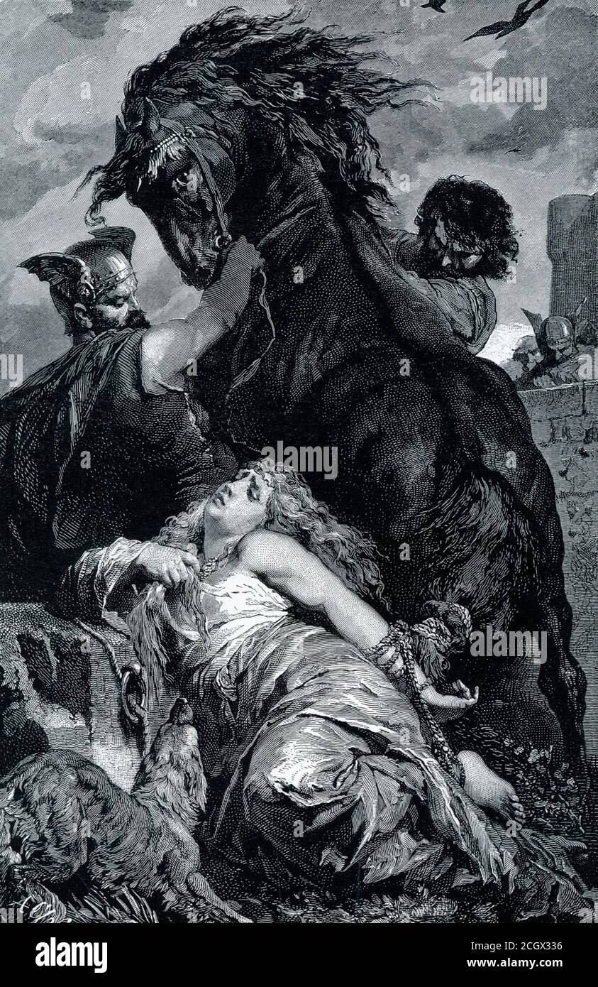 Bestrafung Brunhilds Der Wirkliche Brunhild Der Geschichte War Ein Grausamer Burgundischer Tyrann Im 7 Jahrhundert A D Der Ihr Volk 40 Jahre Lang Im Krieg Hielt Endlich Von Ihren Eigenen Untertanen Entthront Wurde