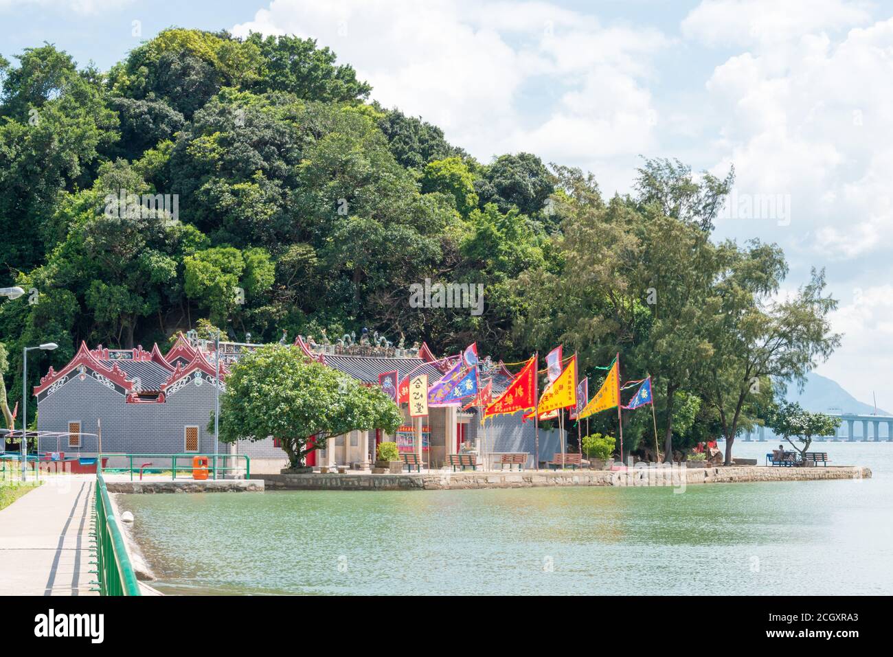 Lantau Island, Hong Kong - Yeung Hau Tempel im Tai O Fischerdorf in Lantau Island, Hong Kong. Eine berühmte historische Stätte. Stockfoto