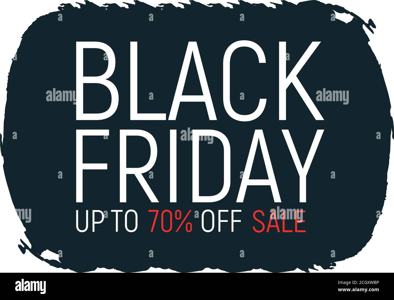 Konzept schwarz freitag Event Banner und Flyer, große Verkauf Freigabe Schrift Text Vektor Illustration. Design Werbung 70% Closeout Promotion Label, Meere Stock Vektor