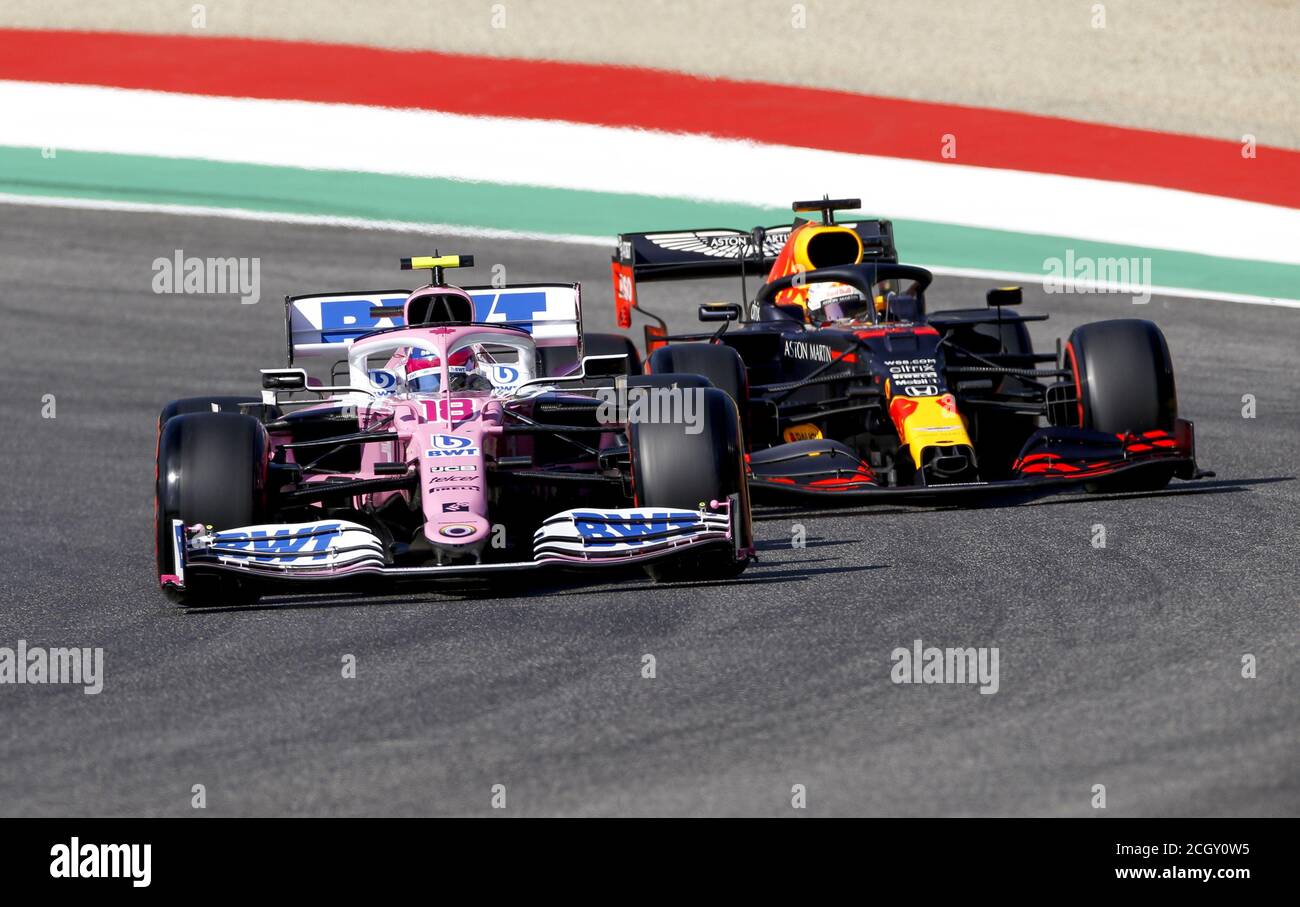 18 STROLL Lance (CAN), Racing Point F1 RP20, VERSTAPPEN Max (NED), Aston Martin Red Bull Racing Honda RB16, Action während der Formel 1 Pirelli Gran P Stockfoto